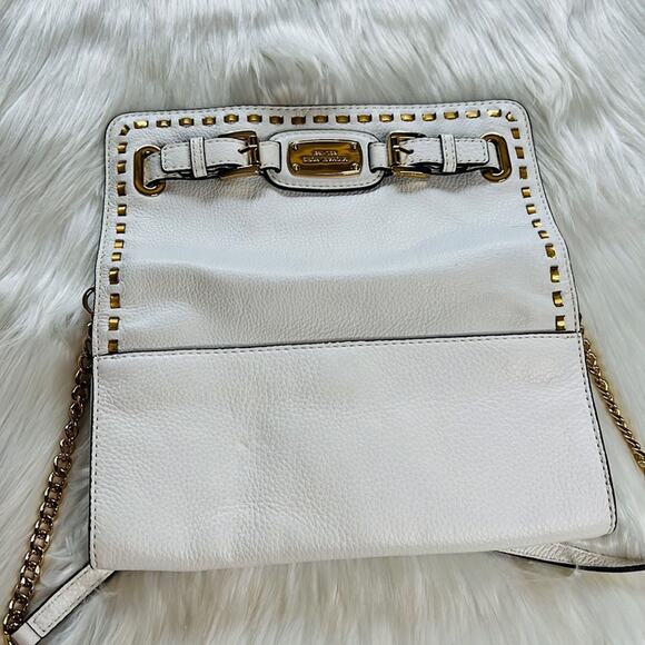 Michael Kors Optic White Hamilton Whipped Shoulder Bag - Picture 12 of 13